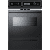 Summit TTM7212DK - 24" Single Gas Oven with Lower Broiler Compartment in Black Glass or Black Porcelain