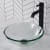 Kraus Single Tone Series CGV1011412MM1007ORB - KRAUS 14-inch Clear Glass Bathroom Vessel Sink
