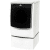 LG TurboSteam Series DLGX5001W - 7.4 cu. ft. TurboSteam Dryer in White, shown with optional pedestal.