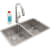 Elkay Lustertone Collection ELUH3118TFLC - Lustertone Iconix Double Bowl Undermount Sink Kit with Filtered Faucet