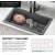 Kraus KFDW133MGR - Turino 33" Dual Mount Single Basin Fireclay Kitchen Sink Recommended Bottom Grid