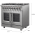 Forno Massimo FFSGS632536 - Massimo 36 Inch Freestanding French Door Dual Fuel Range in Dimensions View