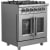 Forno Massimo FFSGS643930 - Massimo 30 Inch Freestanding French Door Gas Range in Right Side Angled View