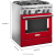 KitchenAid Commercial-Style KFDC500JPA - Commercial-Style 30 Inch Freestanding Dual Fuel Smart Range Dimension
