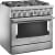 KitchenAid Commercial-Style KFDC506JSS - 36 Inch Freestanding Dual Fuel Smart Range Angle View