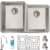 Elkay Lustertone Collection ELUH3120RTFLC - Lustertone Iconix Double Bowl Undermount Sink Kit with Accessories
