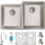 Elkay Lustertone Collection ELUH3120LTFLC - Lustertone Iconix Double Bowl Undermount Sink Kit with Accessories