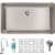 Elkay Lustertone Collection ELUHH3017TPDFLC - Lustertone Iconix Single Bowl Undermount Sink Kit with Accessories