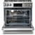 Thor Kitchen TRG3601 - 36 Inch Freestanding Professional Gas Range with 6 Sealed Burners in Oven Opened with Air Fryer View