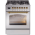 Ilve Nostalgie II Collection UP30NMPSSG - 30 Inch Freestanding Dual Fuel Range in Front View