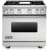 Viking Professional 7 Series VIRERADWRH438 - 36 Inch Viking Professional 7 Series Gas Range and ViCrhome Griddle shown with Countertop Rear Trim