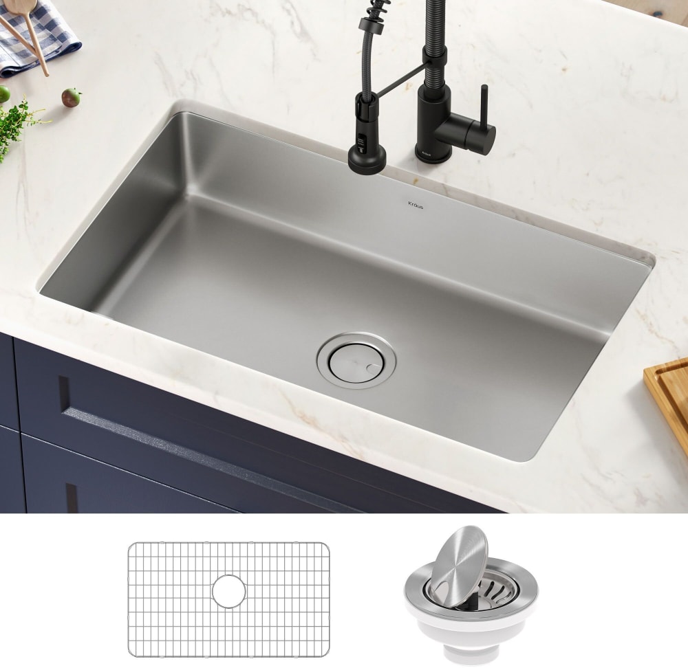 Kraus KA1US32B Undermount Single Bowl Kitchen Sink with Heavy-Duty