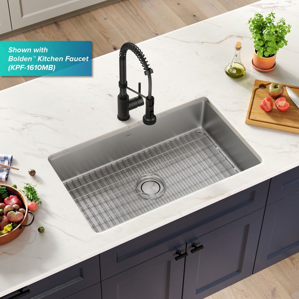 Kraus KA1US32B Undermount Single Bowl Kitchen Sink with Heavy-Duty