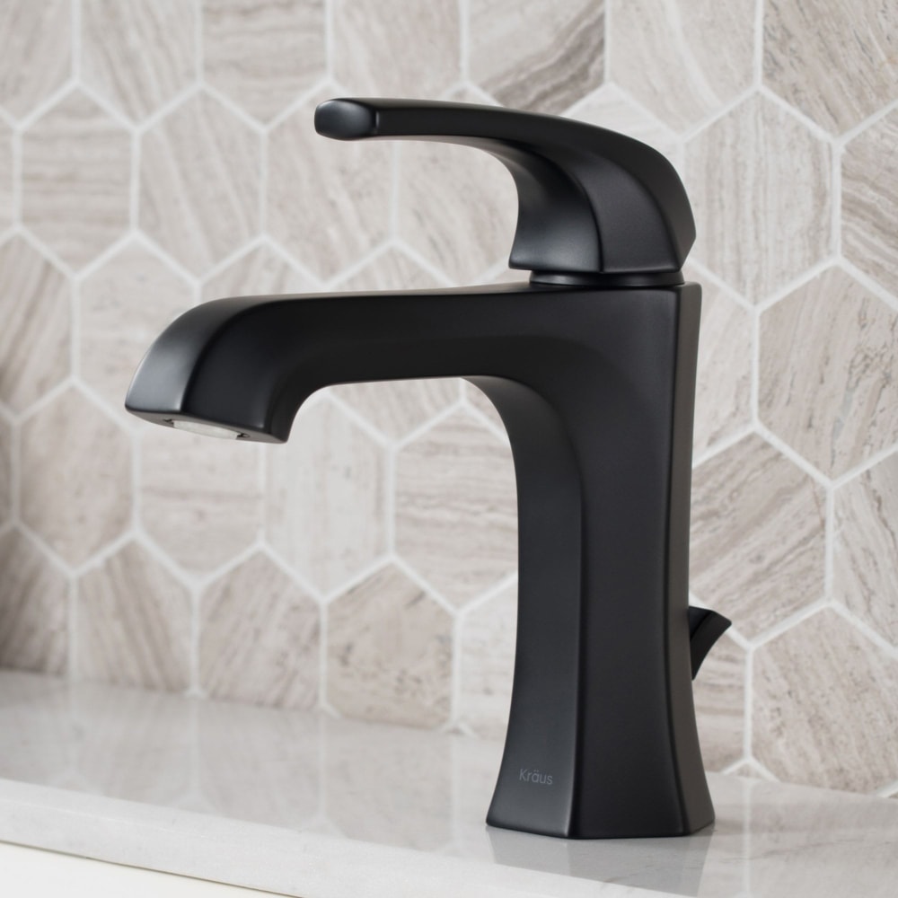 Kraus KBF1211MB Single Handle Bathroom Faucet with 1.2 GMP Flow Rate ...