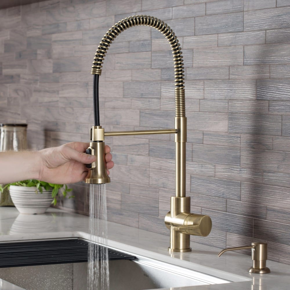 Kraus KPF1690BG Single Handle Commercial Kitchen Faucet with 3