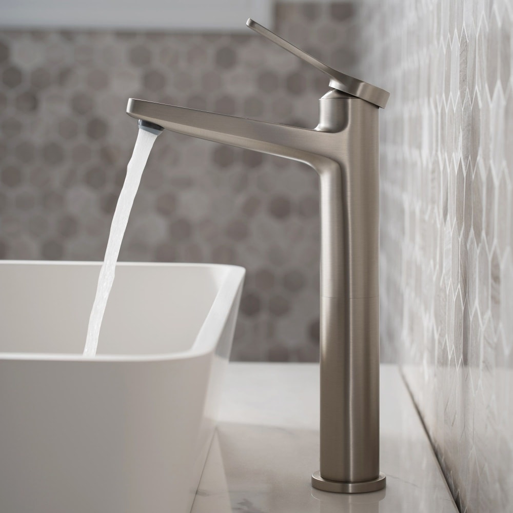 Kraus Indy KVF-1400BG Single Handle Vessel Bathroom Faucet – Brushed Gold, Solid Brass, Water-Saving Aerator