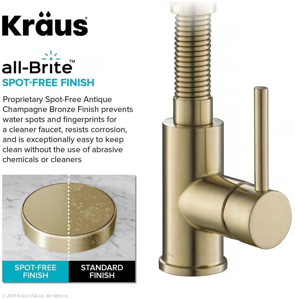 Kraus KFF1610SFACB Single Handle Commercial Pull-Down Kitchen