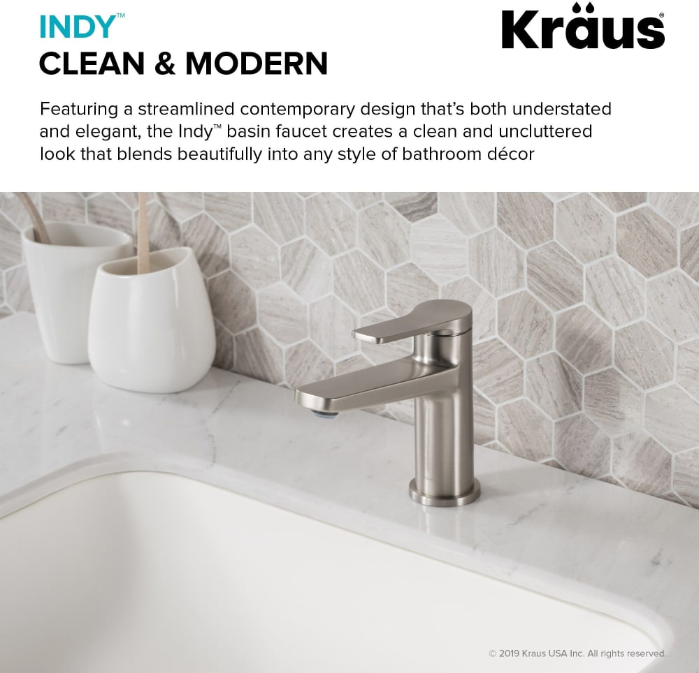Kraus KBF1401SFS Single Handle Basin Bathroom Faucet with 1.2 GMP Flow