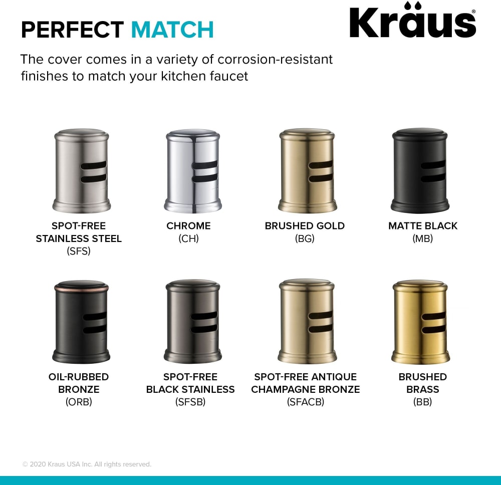 Kraus KAG2BB 2 ½ Inch Dishwasher Air Gap with Air Gap Kit, Solid Brass