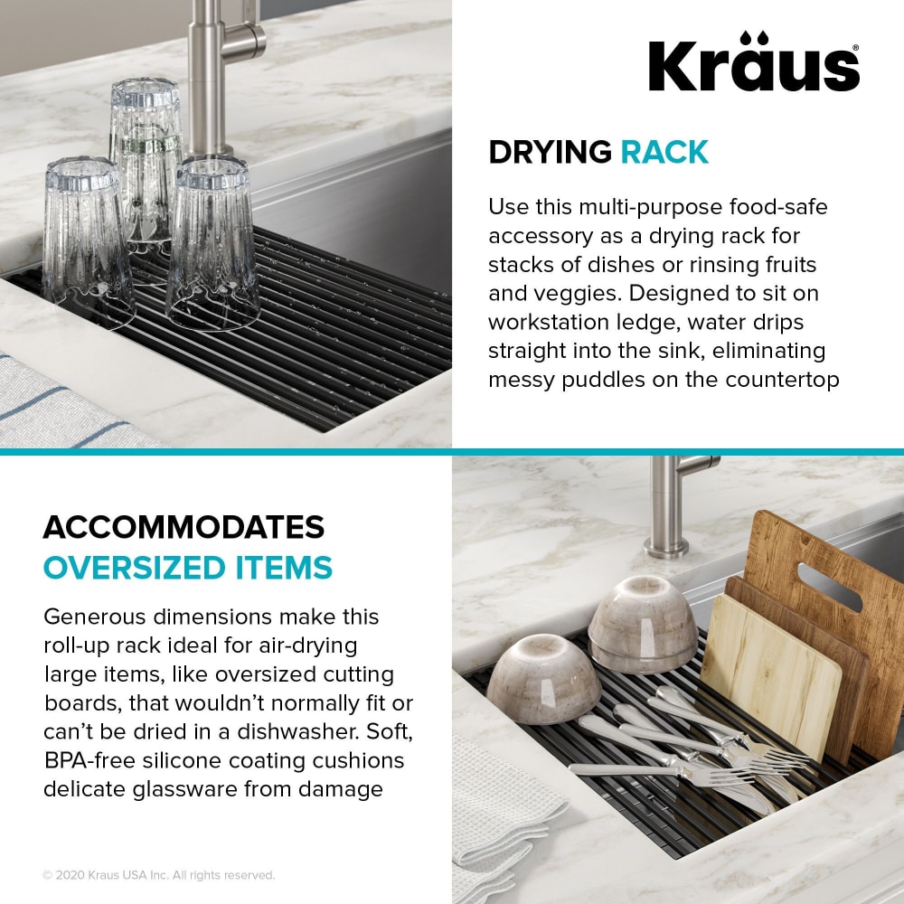 Kraus roll up dish drying rack best sale