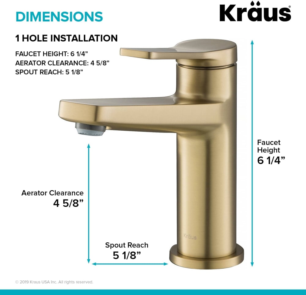 KRAUS Indy KVF-1400CH Single Hole Single-Handle Vessel Bathroom Faucet In Chrome