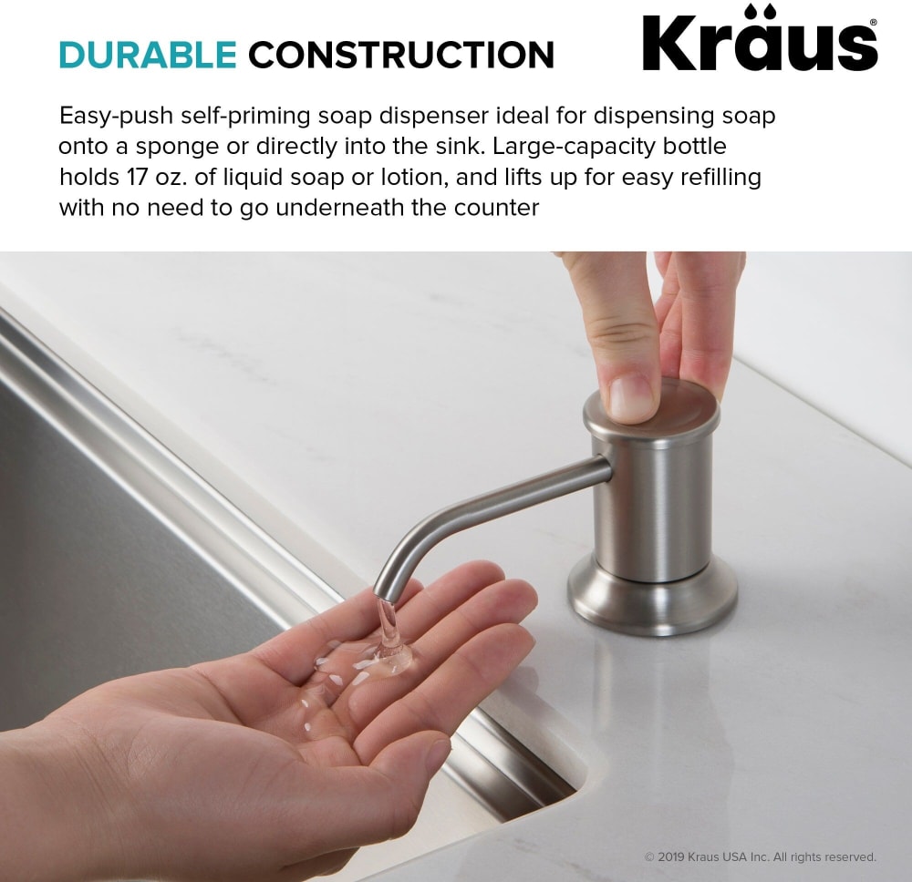 Kraus KSD80SFS Kitchen Soap and Lotion Dispenser with 17 oz. Capacity