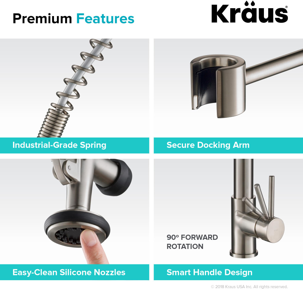 Kraus KPF1602SS 2-Function Commercial Style Pre-Rinse Kitchen Faucet ...