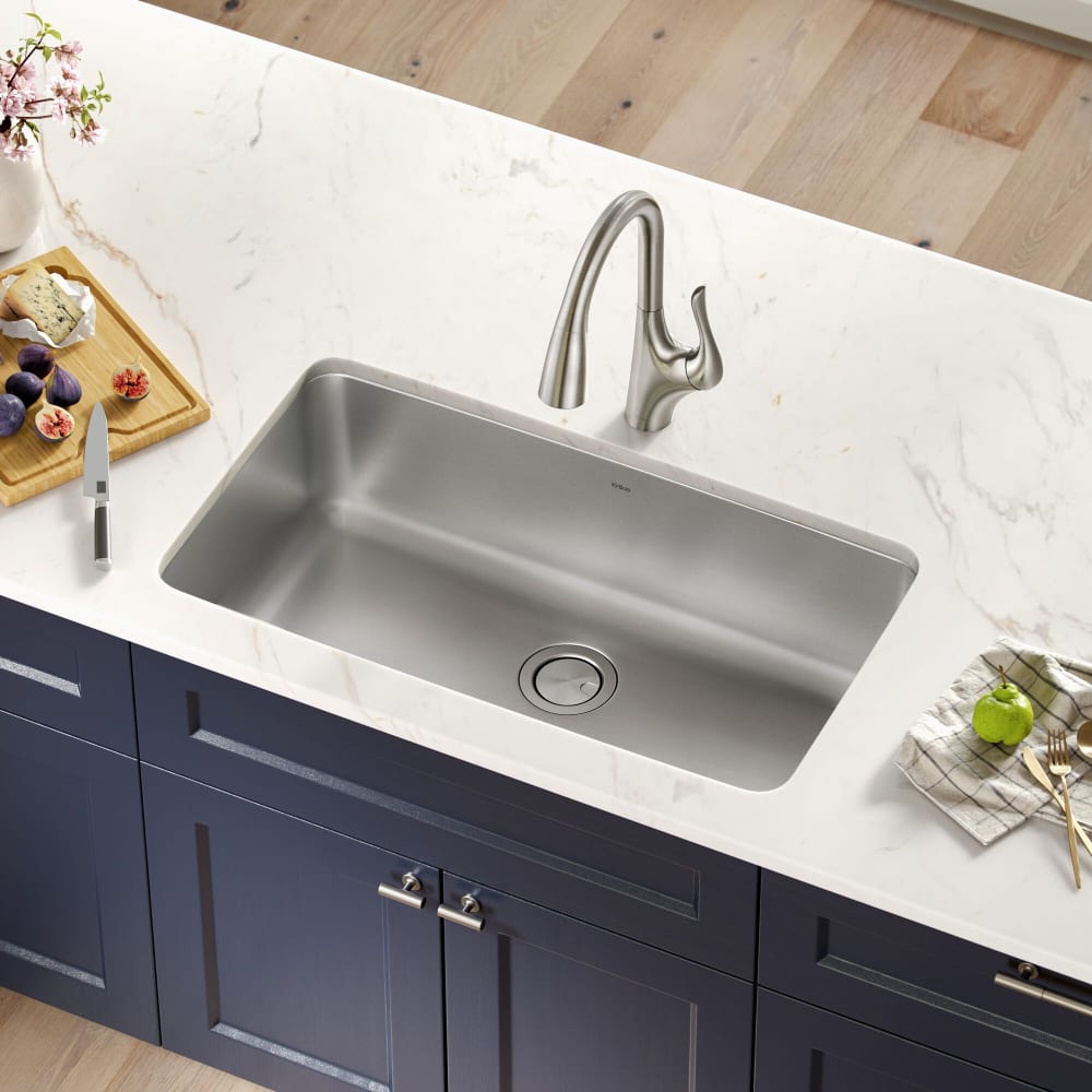 Kraus KA1US33B Undermount Single Bowl Kitchen Sink with Heavy-Duty