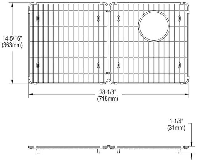 Elkay LKOBG3016RSS 14 Inch Stainless Steel Rear Right Drain Opening
