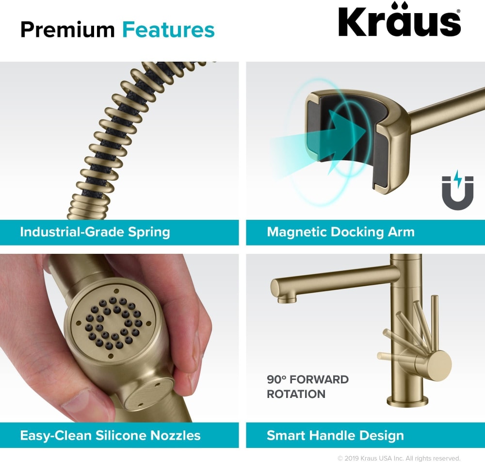 Kraus KPF1603BGMB 2-Function Commercial Pre-Rinse Kitchen ...