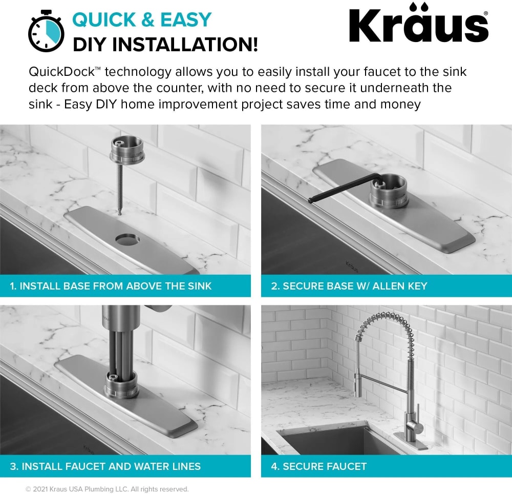 Kraus KPF2631CH Single Handle Pull Down Commercial Kitchen Faucet with ...