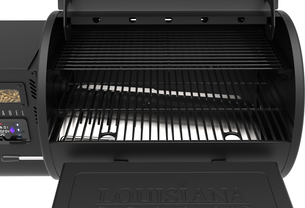 Louisiana Grills 10838 19 Inch Smart Table Top Wood Pellet Grill with Smoker,  333 sq. in. Total Cooking Space, Pressurized Cooking System™, 10-pound  Pellet Hopper, Programmable Meat Probe, One-Touch Ignition, and Standard