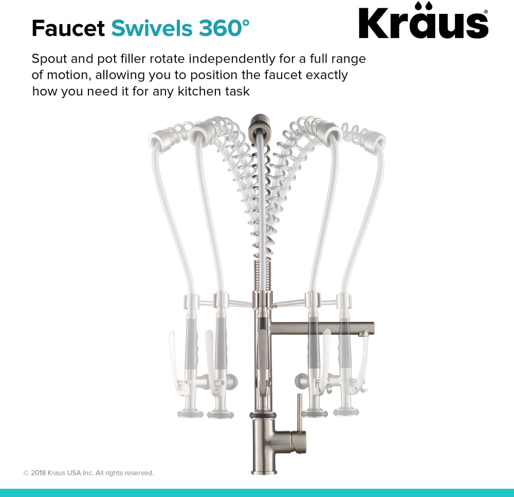 Kraus KPF1602SS 2-Function Commercial Style Pre-Rinse Kitchen Faucet ...