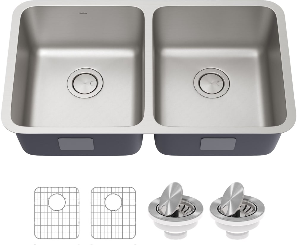 Kraus KA1UD33B 33 Inch Undermount Double Bowl Kitchen Sink with 16