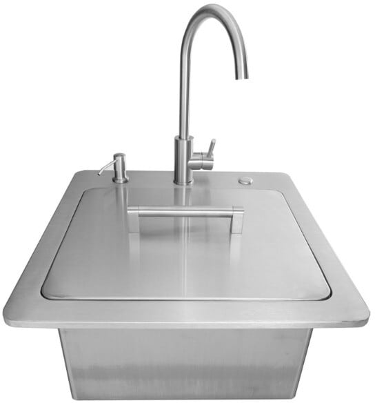 Coyote C3SINKF21 21 Inch Outdoor Sink with Drain, Faucet, Soap