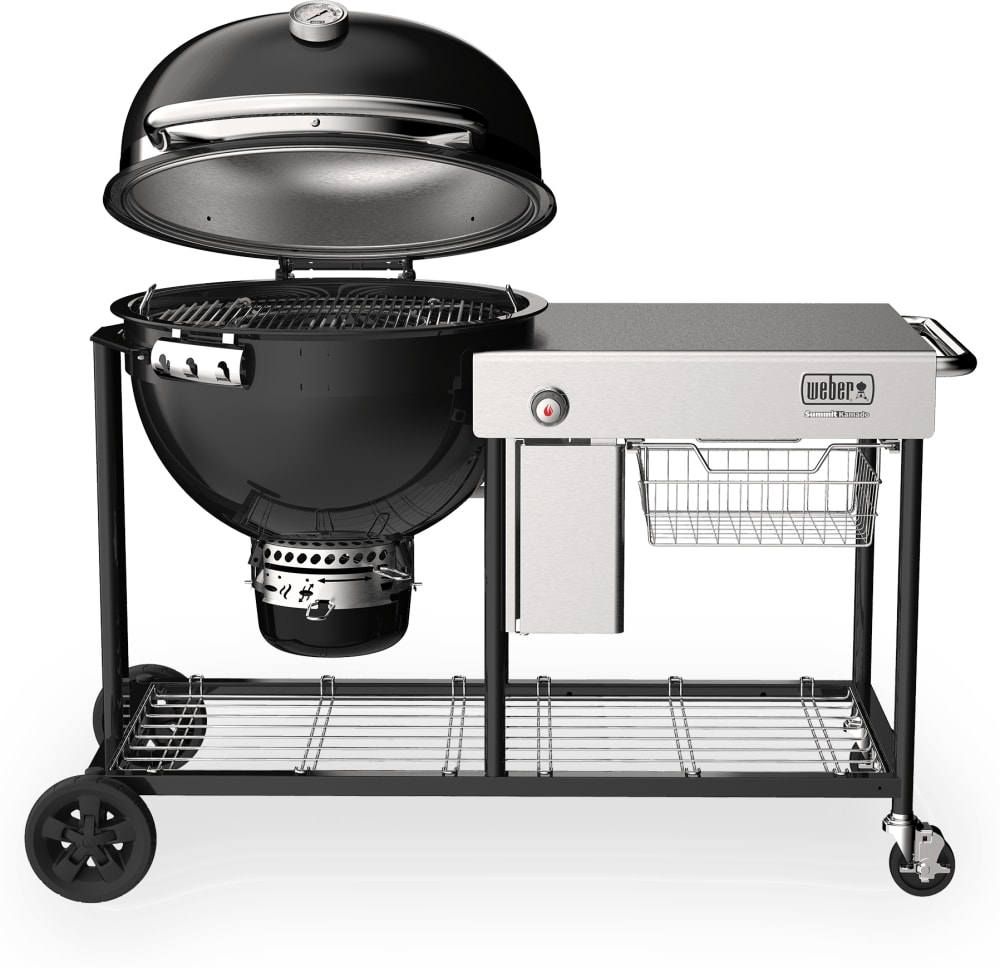 Weber 18501101 Summit S6 Freestanding Charcoal Grill with 452 sq. in. Total Cooking Area, Gas Ignition, Rapidfire Lid Damper, One-Touch Cleaning System, Position Fuel Grate, Char Baskets, Fuel Bag, and