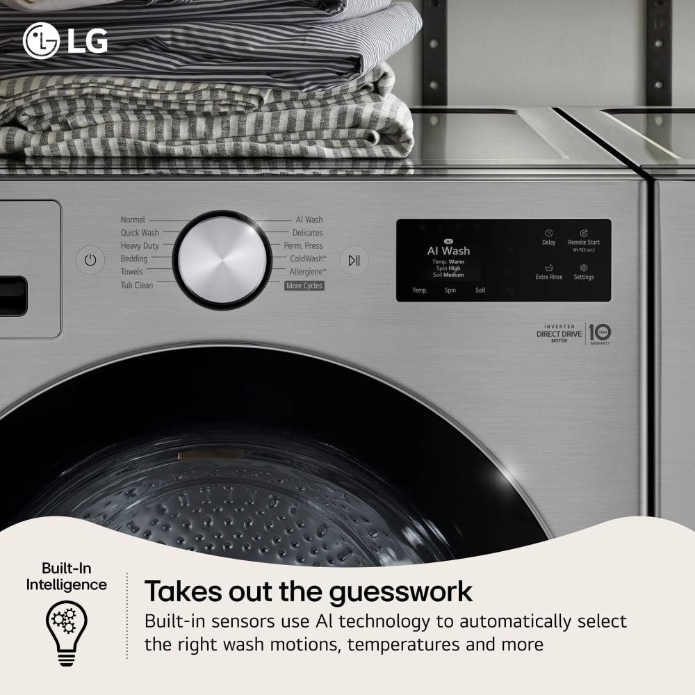 LG LGWADREHVA5800 Side-by-Side Front Load Washer and Electric