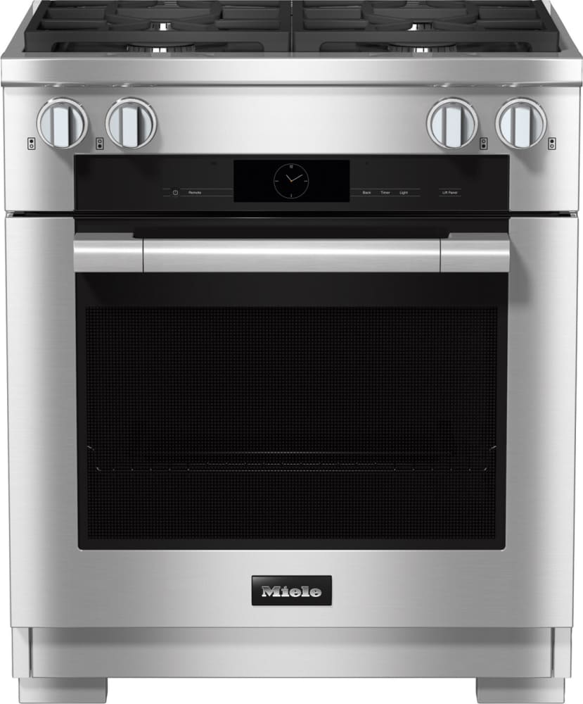 Miele HR19243G 30 Inch Freestanding Dual Fuel Smart Range with 4 Sealed Burners, 4.59 cu. ft