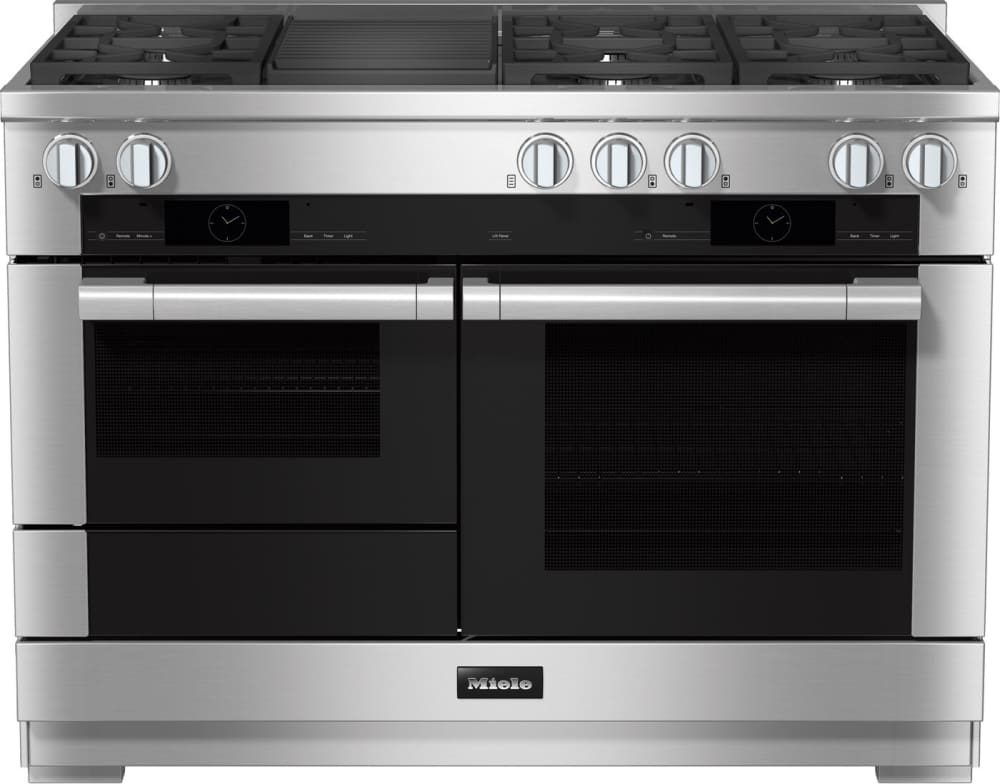 Miele HR19553GDFGRCTS 48 Inch Freestanding Dual Fuel Smart Range with 6