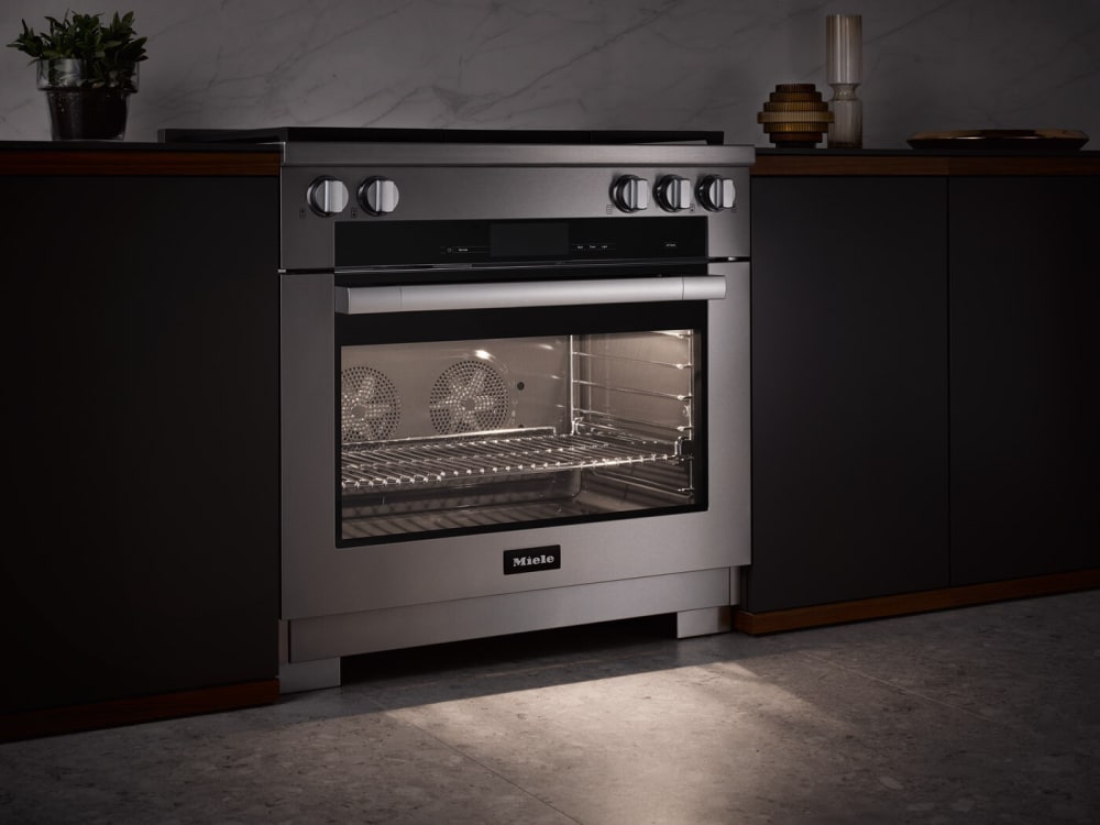 Miele HR19363LPDFGDCTS 36 Inch Freestanding Dual Fuel Smart Range