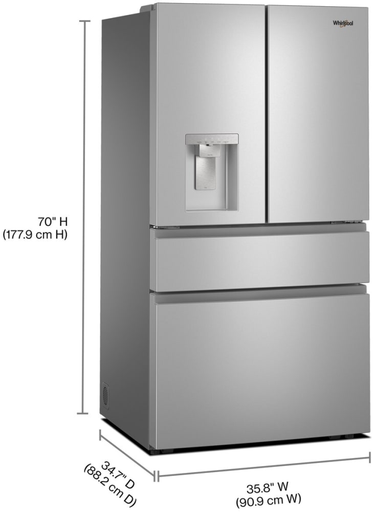 Whirlpool WRMF3736SZ 36 Inch Freestanding 4-Door French Door