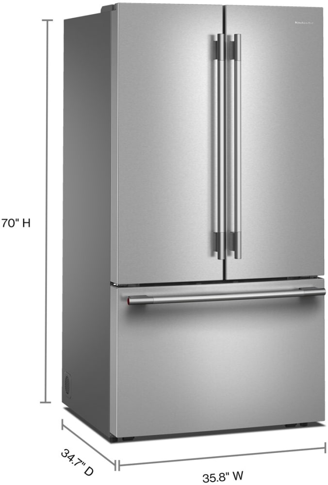 KitchenAid KRFF336SPS 36 Inch Freestanding French Door