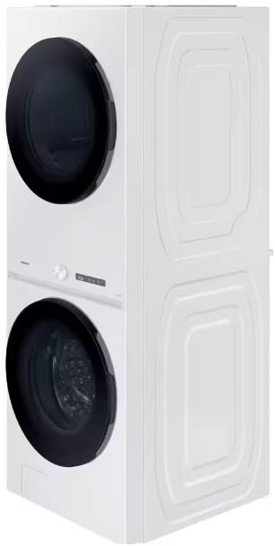 Samsung WH46DBH100GW - Bespoke 4.6 cu. ft. Large Capacity Single Unit AI Laundry Hub™ Washer with Steam Wash and 7.6 cu. ft. Gas Dryer in White