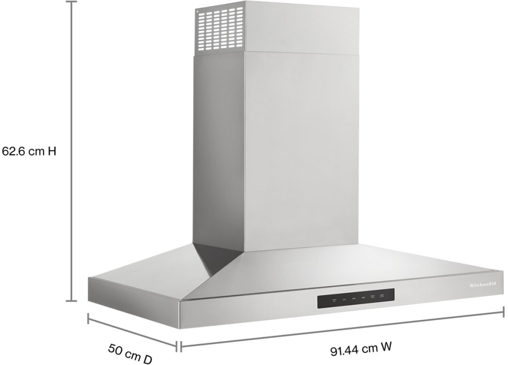KitchenAid KVWC736SSS 36 Inch Wall Mount Canopy Range Hood with 4