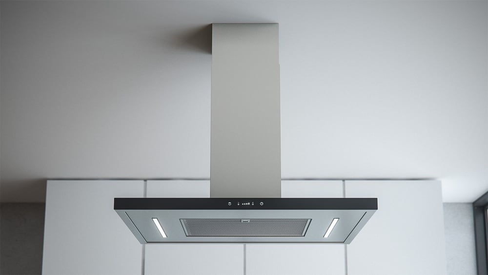 Sirius SIUTC24 36 Inch Island Chimney Range Hood with 4Speed 600 CFM