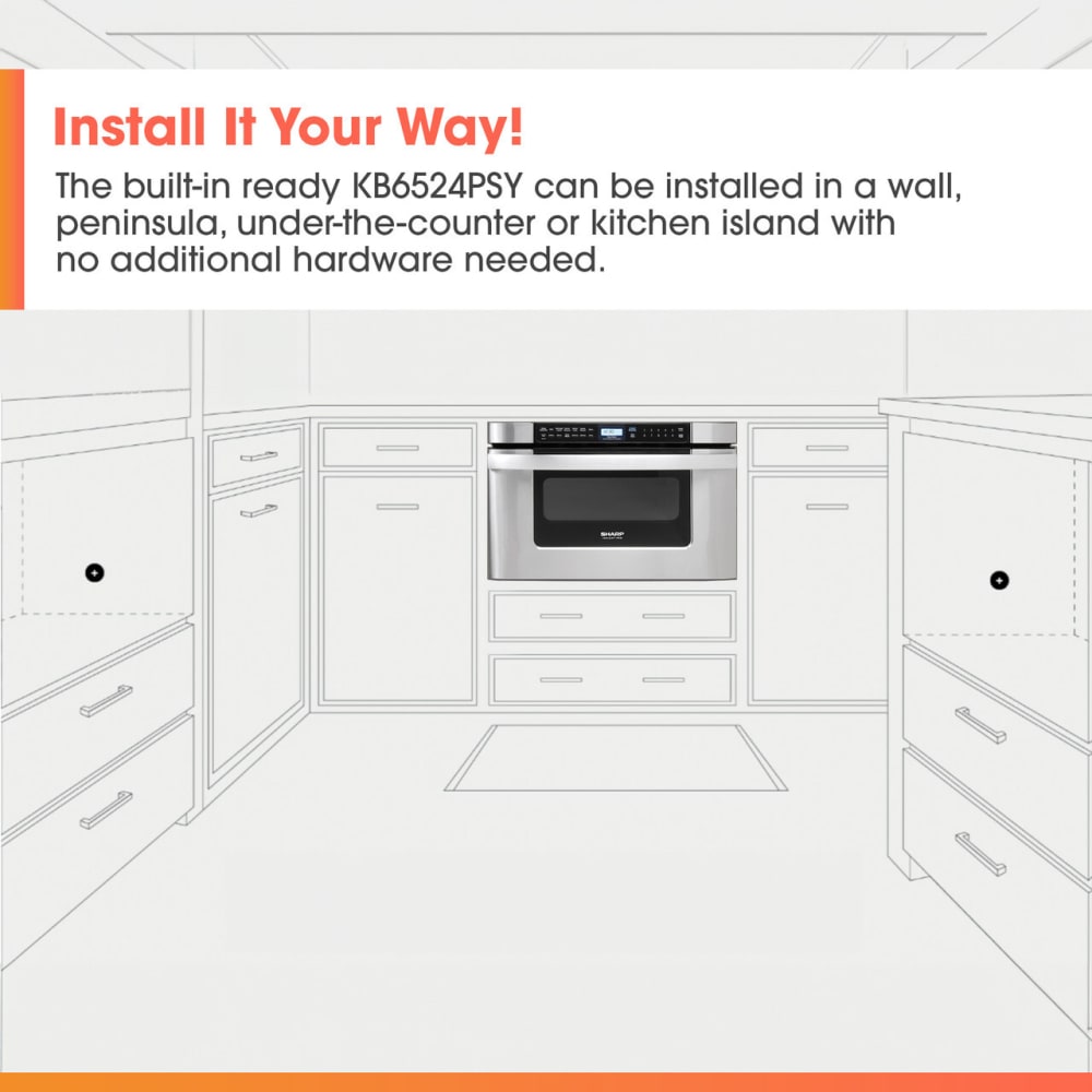 Sharp KB6524PSY 1.2 cu. ft. Microwave Drawer™ Oven with 950-Watt