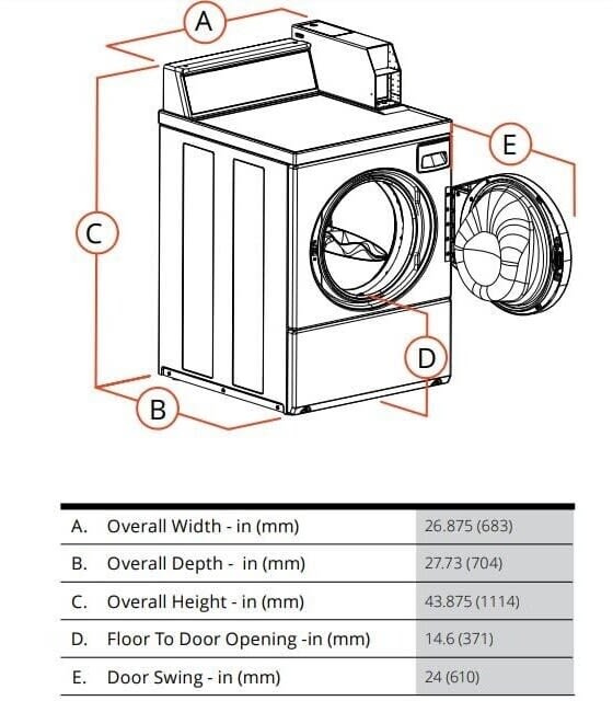 Speed Queen SFNNYRSP118TW01 27 Inch Commercial Front Load Washer