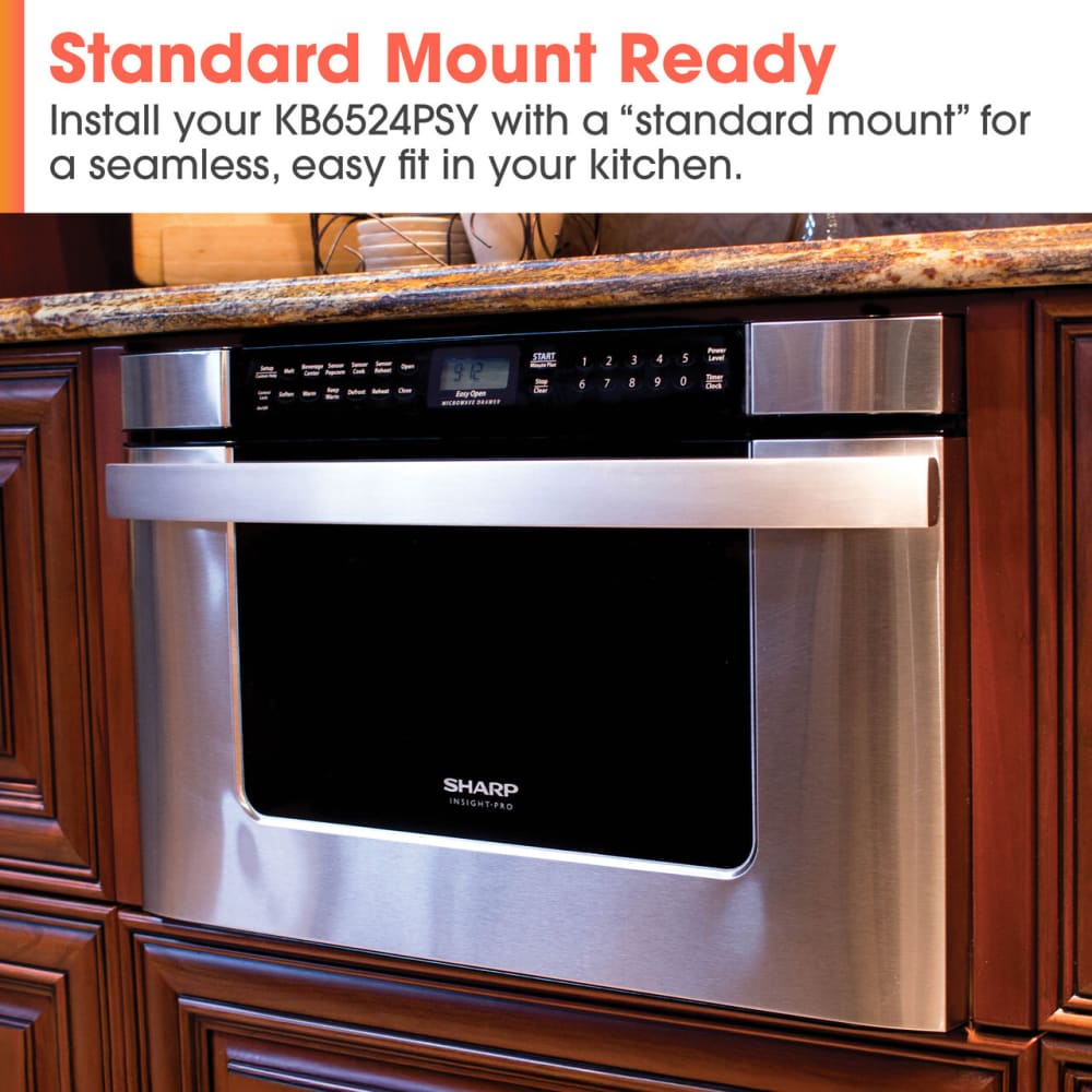 Sharp KB6524PSY 1.2 cu. ft. Microwave Drawer™ Oven with 950-Watt