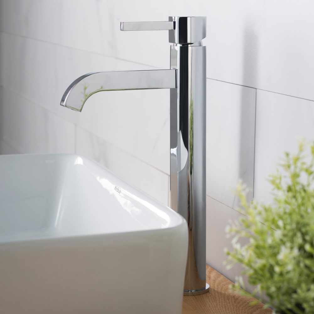Kraus FVS1007CH Single Lever Tall Vessel Bathroom Faucet with
