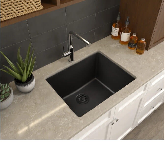 Nantucket Sinks PR2522DMBL 25 Inch Dualmount Single Bowl Granite